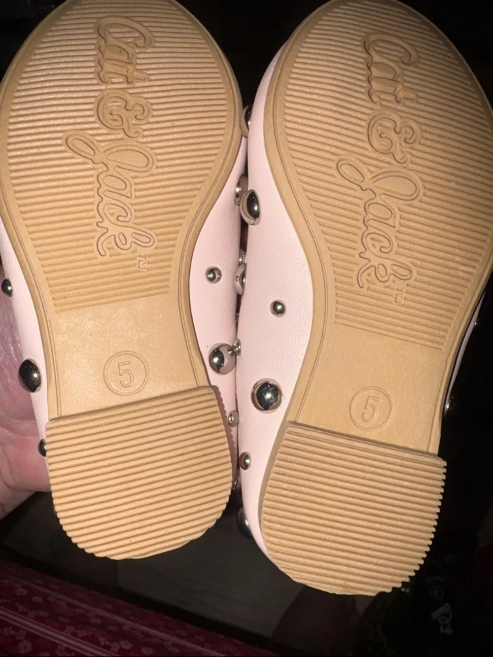Cat & Jack Pink Studded Mary Jane Flats for Kids size 5 new